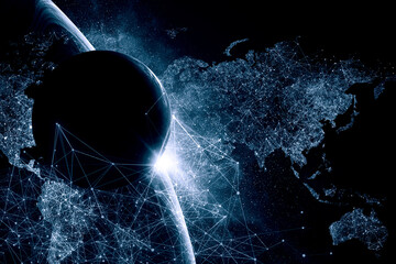 Poster - Global technologies concept. Elements of the image furnished by NASA