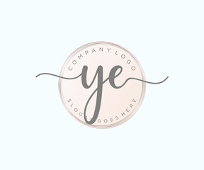 Initial YE feminine logo. Usable for Nature, Salon, Spa, Cosmetic and Beauty Logos. Flat Vector Logo Design Template Element.