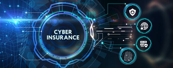 Wall Mural - Cyber security data protection business technology privacy concept. Cyber insurance