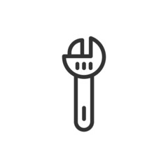 Outline design of wrench icon.