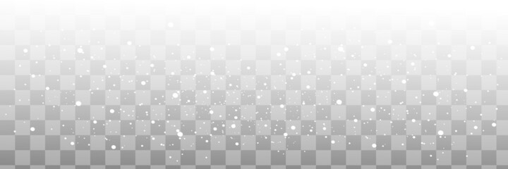 Wall Mural - Vector snowfall isolated. Winter background. Snow overlay illustration. Snowflakes and ice.