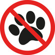 No pets allowed sign. Forbidden signs and symbols.