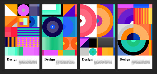 Aufkleber - Vector Colorful Abstract Geometric Background for Social Media