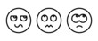 © Aygun - Pensive face line icon. Sad face with open eyes. Disappointed, hurt or lonely emoticon. Facial expression button, vector, sign, symbol, logo, illustration, editable stroke, flat design style