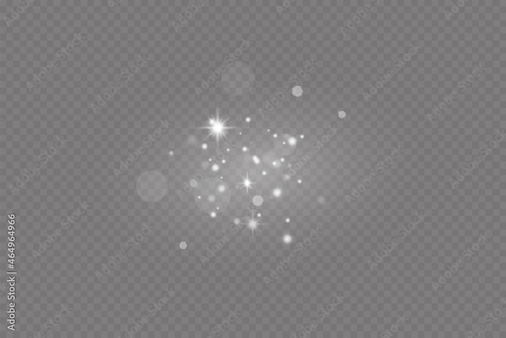Dust sparks and stars shine with a special light. Christmas light ...