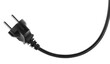 © Илья Подопригоров - Electric European plug isolated on white background. Black power cable with plug. Power cord close-up