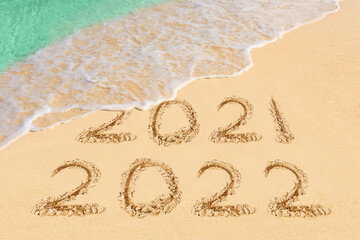 Wall Mural - Numbers 2022 on beach