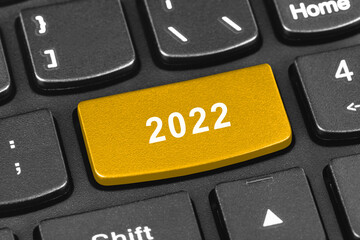 Sticker - Computer notebook keyboard with 2022 key