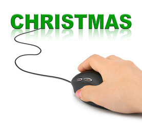 Sticker - Hand with computer mouse and Christmas