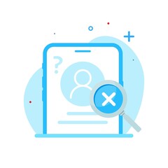 Poster - user not found, account not register concept illustration flat design vector eps10. modern graphic element for landing page, empty state ui, infographic, icon