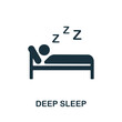 Deep Sleep icon. Monochrome sign from home rest collection. Creative Deep Sleep icon illustration for web design, infographics and more