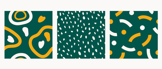 Illustration set of fun abstract seamless patterns