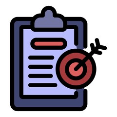 Poster - Summary target icon. Outline summary target vector icon color flat isolated