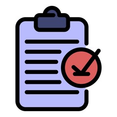 Poster - Summary analysis icon. Outline summary analysis vector icon color flat isolated