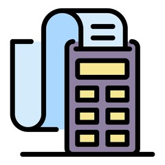 Poster - Payment machine icon. Outline payment machine vector icon color flat isolated