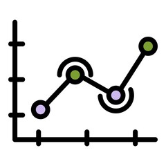 Poster - Audit graph icon. Outline audit graph vector icon color flat isolated