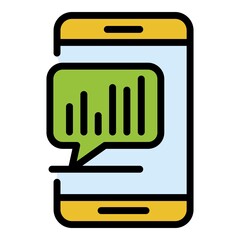 Poster - Smartphone audit icon. Outline smartphone audit vector icon color flat isolated