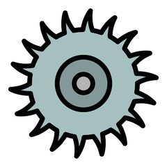 Poster - Circle saw icon. Outline circle saw vector icon color flat isolated