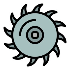 Poster - Circular blade icon. Outline circular blade vector icon color flat isolated