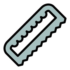 Poster - Saw icon. Outline saw vector icon color flat isolated