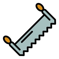 Poster - Linear hand saw icon. Outline linear hand saw vector icon color flat isolated
