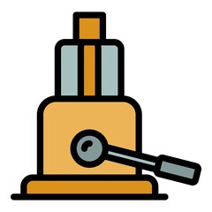 Poster - Hydraulic jack icon. Outline hydraulic jack vector icon color flat isolated
