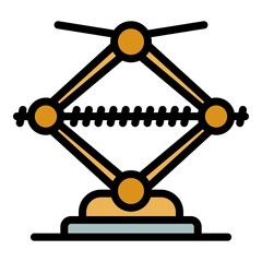 Poster - Repair jack screw icon. Outline repair jack screw vector icon color flat isolated