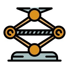 Poster - Jack screw tool icon. Outline jack screw tool vector icon color flat isolated
