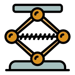 Poster - Engine jack screw icon. Outline engine jack screw vector icon color flat isolated