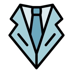 Poster - Groom tie icon. Outline groom tie vector icon color flat isolated