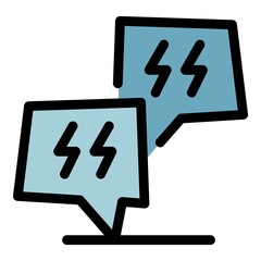Poster - Stress chat icon. Outline stress chat vector icon color flat isolated