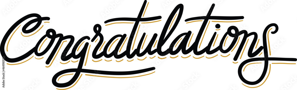 Congratulations Handwritten lettering Calligraphy Greeting card message ...