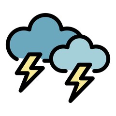 Poster - Storm clouds icon. Outline storm clouds vector icon color flat isolated