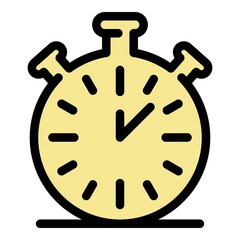 Poster - Stopwatch icon. Outline stopwatch vector icon color flat isolated