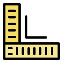 Poster - tiler angle ruler icon. outline tiler angle ruler vector icon color flat isolated