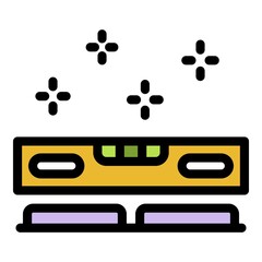 Poster - Level tool icon. Outline level tool vector icon color flat isolated