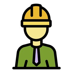 Poster - contractor icon. outline contractor vector icon color flat isolated