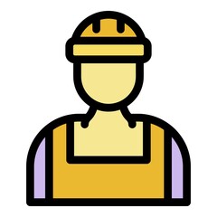 Poster - Builder avatar icon. Outline builder avatar vector icon color flat isolated