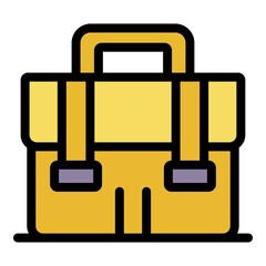 Poster - Leather bag icon. Outline leather bag vector icon color flat isolated