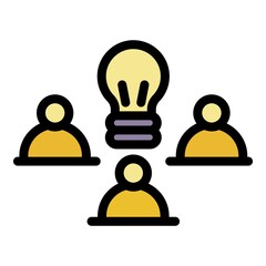Poster - Teamwork responsibility icon. Outline teamwork responsibility vector icon color flat isolated