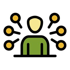 Poster - Work organization icon. Outline work organization vector icon color flat isolated