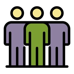 Poster - Friendship responsibility icon. Outline friendship responsibility vector icon color flat isolated