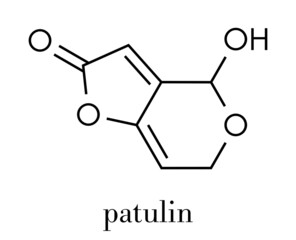 Canvas Print - Patulin mycotoxin molecule. Skeletal formula.