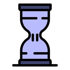 Poster - Hourglass icon. Outline hourglass vector icon color flat isolated