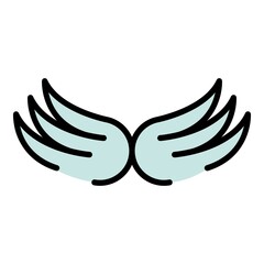 Poster - Bird wings icon. Outline bird wings vector icon color flat isolated