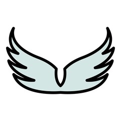 Poster - Vintage wings icon. Outline vintage wings vector icon color flat isolated