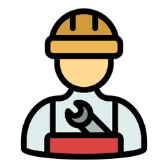 Poster - Wrench repairman icon. Outline wrench repairman vector icon color flat isolated