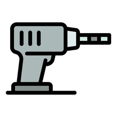 Poster - electric drill icon. outline electric drill vector icon color flat isolated
