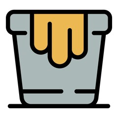 Poster - Repairman bucket icon. Outline repairman bucket vector icon color flat isolated