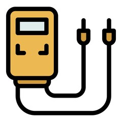 Poster - Multimeter icon. Outline multimeter vector icon color flat isolated